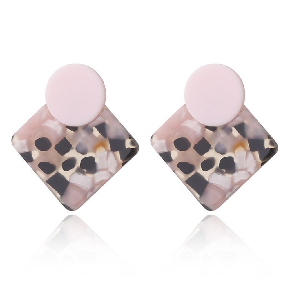 *ADINA* Pink x Black Fashion Acrylic Earrings